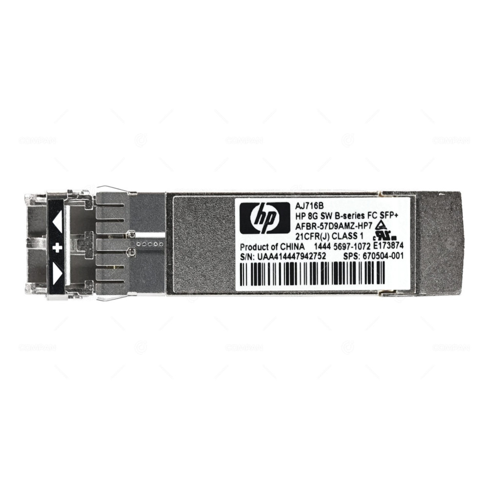 AJ716B-NEW HP 8GB SW B-SERIES FC SFP+ OPTICAL TRANSCEIVER